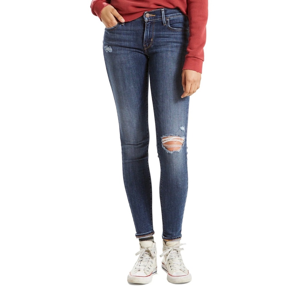 Levi's Womens 701 Super Skinny Distressed Jeans, Size 27